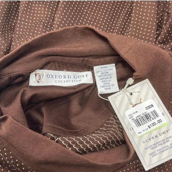 Oxford Golf Super Dry Brown Pullover Mens 2XL Double Jersey - Picture 6 of 6